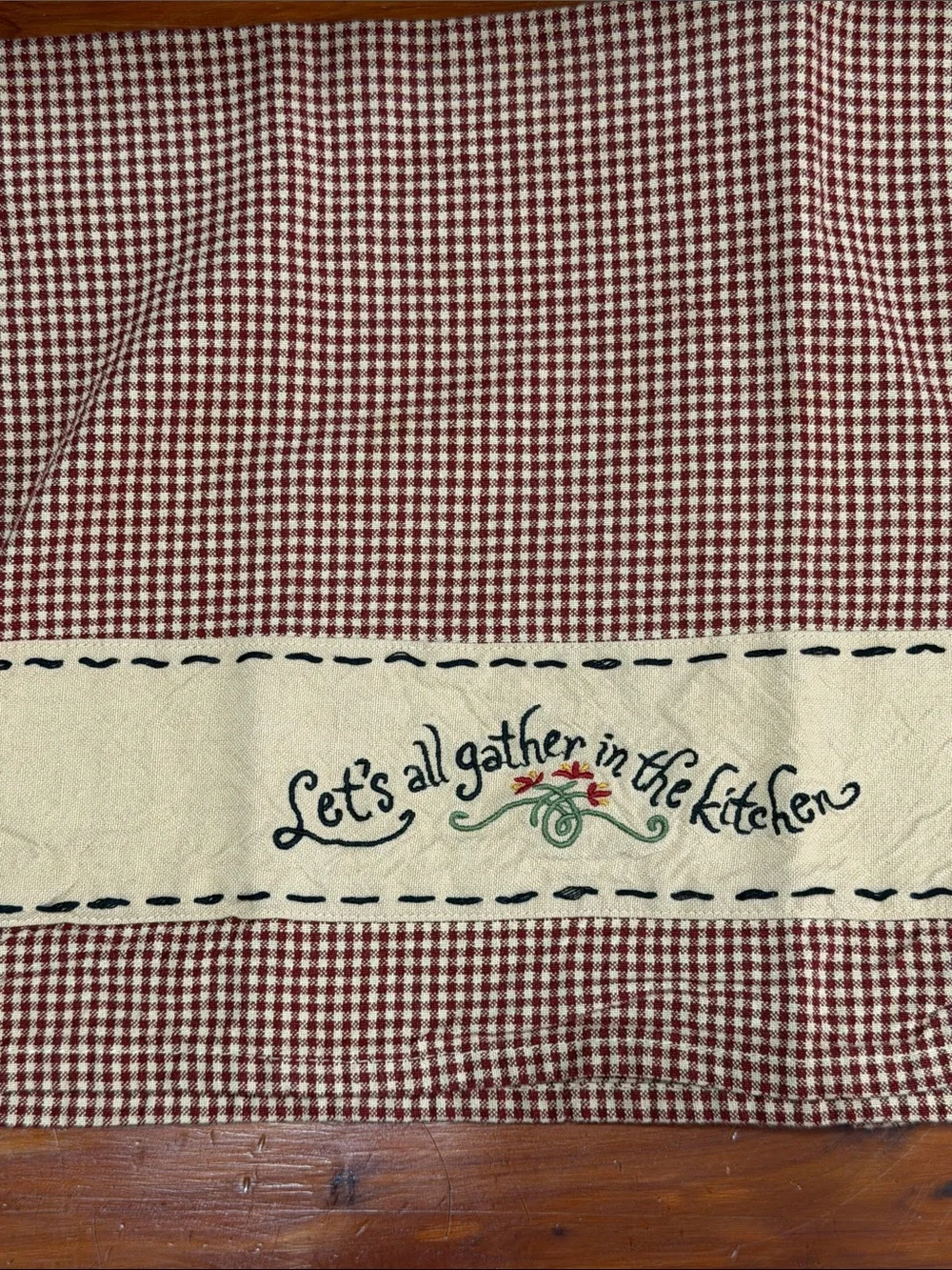 Vtg Country Gingham Mother’s Day / Kitchen Hand Towels Set of 2